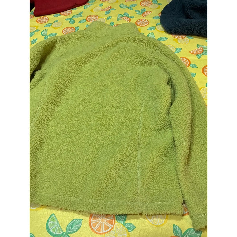 Lands' End Fleece Pullover Womens Small S 6-8 Lime Green 1/4 Zip Sherpa Top - Picture 6 of 6